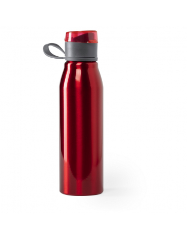 Bidon sportowy czerwony, aluminiowy